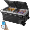 VEVOR Glacière à Compression 95 L, Réfrigérateur de Voiture 12 V, Glacière à Double Zone, -20 °C à 20 °C Température Réglable, a