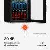 KLARSTEIN Réfrigérateur Pour Boisson 60L - Porte Verre Miroir, LED, 0-13°C, 4 Étagères Amovibles, Température Réglable, Mini Fri