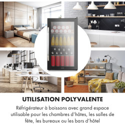 KLARSTEIN Mini Frigo de Chambre et Bureau pour Boisson, Silencieux, Refrigerateur Mini Bar 80L, Pour Camping, Étagères Réglables