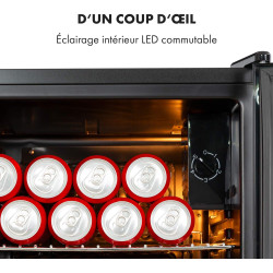 KLARSTEIN Mini Frigo de Chambre et Bureau pour Boisson, Silencieux, Refrigerateur Mini Bar 80L, Pour Camping, Étagères Réglables
