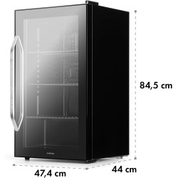 KLARSTEIN Mini Frigo de Chambre et Bureau pour Boisson, Silencieux, Refrigerateur Mini Bar 80L, Pour Camping, Étagères Réglables