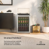 KLARSTEIN Beersafe Réfrigérateur à Boissons 60 L – Mini Frigo avec Porte Vitrée, Argent | Éclairage LED, étagères métalliques am