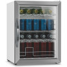KLARSTEIN Beersafe Réfrigérateur à Boissons 60 L – Mini Frigo avec Porte Vitrée, Blanc-Argent | Éclairage LED, étagères métalliq
