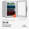 KLARSTEIN Beersafe Réfrigérateur à Boissons 60 L – Mini Frigo avec Porte Vitrée, Blanc-Argent | Éclairage LED, étagères métalliq