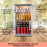 KLARSTEIN Beersafe Réfrigérateur à Boissons 80 L – Frigo avec Porte Vitrée, Blanc-Argent | Éclairage LED, étagères métalliques a