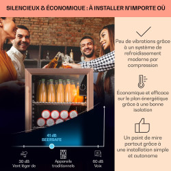 KLARSTEIN Beersafe Réfrigérateur à Boissons 80 L – Frigo avec Porte Vitrée, Cuivre | Éclairage LED, étagères métalliques amovibl
