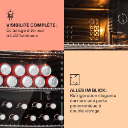 KLARSTEIN Beersafe Réfrigérateur à Boissons 80 L – Frigo avec Porte Vitrée, Cuivre | Éclairage LED, étagères métalliques amovibl