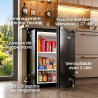 AREBOS Mini Réfrigérateur 40L | Mini Bar Silencieux ≤27 dB | Réfrigérateur Compact Verrouillable avec LED & Température Réglable