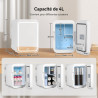 YU YUSING Mini Frigo de Chambre 4L avec Miroir LED, Luminosité Réglable, 6 Canettes, Petit Frigo Cosmétique, Réfrigérateur Porta