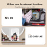 YU YUSING Mini Frigo de Chambre 4L avec Miroir LED, Luminosité Réglable, 6 Canettes, Petit Frigo Cosmétique, Réfrigérateur Porta