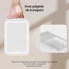 YU YUSING Mini Frigo de Chambre 4L avec Miroir LED, Luminosité Réglable, 6 Canettes, Petit Frigo Cosmétique, Réfrigérateur Porta