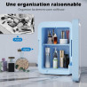 YU YUSING Mini Frigo de Chambre 4L avec Miroir LED, Luminosité Réglable, 6 Canettes, Petit Frigo Cosmétique, Réfrigérateur Porta