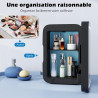 YU YUSING Mini Frigo de Chambre 4L avec Miroir LED, Luminosité Réglable, 6 Canettes, Petit Frigo Cosmétique, Réfrigérateur Porta