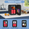 YU YUSING Mini Frigo de Chambre 4L avec Miroir LED, Luminosité Réglable, 6 Canettes, Petit Frigo Cosmétique, Réfrigérateur Porta