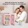 YU YUSING Mini Frigo de Chambre 4L avec Miroir LED, Luminosité Réglable, 6 Canettes, Petit Frigo Cosmétique, Réfrigérateur Porta