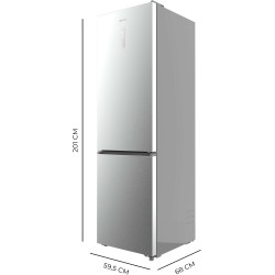 Cecotec Réfrigérateur Combi 456L Total No Frost Bolero CoolMarket Combi 456 Inox E. Hauteur 201cm et 59,5cm Largeur, MAX INSIDE 