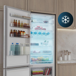 Cecotec Réfrigérateur Combi 456L Total No Frost Bolero CoolMarket Combi 456 Inox E. Hauteur 201cm et 59,5cm Largeur, MAX INSIDE 
