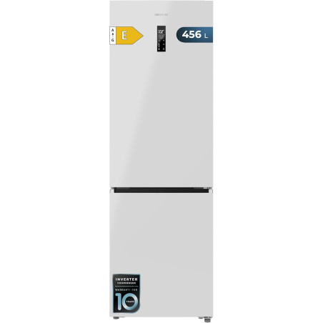Cecotec réfrigérateur combi 456l total no frost bolero coolmarket combi 456 blanc e. hauteur 201cm et 59,5cm largeur, max inside