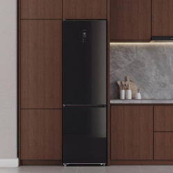 Cecotec réfrigérateur combi 456l total no frost bolero coolmarket combi 456 noir glass e, hauteur 201 cm et 59,5 cm largeur, max