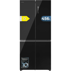 Cecotec réfrigérateur 4 portes semi-intégrable bolero coolmarket 4d 456 sbi noir glass d, capacité extra inside 456l, 190 cm de 