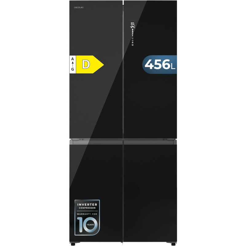 Cecotec réfrigérateur 4 portes semi-intégrable bolero coolmarket 4d 456 sbi noir glass d, capacité extra inside 456l, 190 cm de 