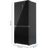 Cecotec réfrigérateur 4 portes semi-intégrable bolero coolmarket 4d 456 sbi noir glass d, capacité extra inside 456l, 190 cm de 