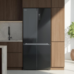 Cecotec réfrigérateur 4 portes semi-intégrable bolero coolmarket 4d 456 sbi noir glass d, capacité extra inside 456l, 190 cm de 