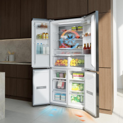 Cecotec réfrigérateur 4 portes semi-intégrable bolero coolmarket 4d 456 sbi noir glass d, capacité extra inside 456l, 190 cm de 