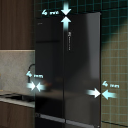 Cecotec réfrigérateur 4 portes semi-intégrable bolero coolmarket 4d 456 sbi noir glass d, capacité extra inside 456l, 190 cm de 