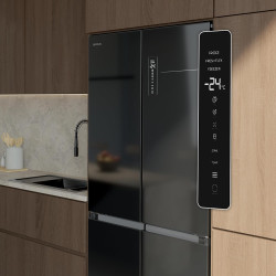 Cecotec réfrigérateur 4 portes semi-intégrable bolero coolmarket 4d 456 sbi noir glass d, capacité extra inside 456l, 190 cm de 
