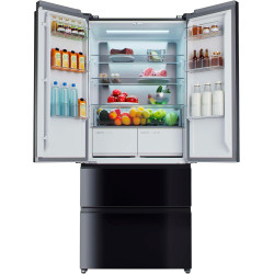 Cecotec réfrigérateur semi-intégrable avec porte en verre bolero coolmarket f2d 458 sbi noir glass d, 458l, 190 cm de hauteur, 8