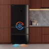 Cecotec réfrigérateur semi-intégrable avec porte en verre bolero coolmarket f2d 458 sbi noir glass d, 458l, 190 cm de hauteur, 8