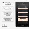 Klarstein El Presidente Cave à Cigares - Humidor Thermoélectrique avec Porte Vitrée, Clayettes en Bois de Cèdre, Hygromètre, Écl
