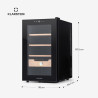 Klarstein El Presidente Cave à Cigares - Humidor Thermoélectrique avec Porte Vitrée, Clayettes en Bois de Cèdre, Hygromètre, Écl