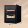 Klarstein El Presidente Cave à Cigares - Humidor Thermoélectrique avec Porte Vitrée, Clayettes en Bois de Cèdre, Hygromètre, Écl