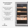 Klarstein El Presidente Cave à Cigares - Humidor Thermoélectrique avec Porte Vitrée, Clayettes en Bois de Cèdre, Hygromètre, Écl