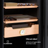 Klarstein El Presidente Cave à Cigares - Humidor Thermoélectrique avec Porte Vitrée, Clayettes en Bois de Cèdre, Hygromètre, Écl