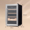 Klarstein El Presidente Cave à Cigares - Humidor Thermoélectrique avec Porte Vitrée, Clayettes en Bois de Cèdre, Hygromètre, Écl