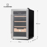 Klarstein El Presidente Cave à Cigares - Humidor Thermoélectrique avec Porte Vitrée, Clayettes en Bois de Cèdre, Hygromètre, Écl