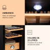 Klarstein El Presidente Cave à Cigares - Humidor Thermoélectrique avec Porte Vitrée, Clayettes en Bois de Cèdre, Hygromètre, Écl