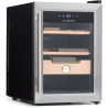Klarstein El Presidente Cave à Cigares - Humidor Thermoélectrique avec Porte Vitrée, Clayettes en Bois de Cèdre, Hygromètre, Écl