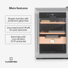 Klarstein El Presidente Cave à Cigares - Humidor Thermoélectrique avec Porte Vitrée, Clayettes en Bois de Cèdre, Hygromètre, Écl