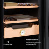 Klarstein El Presidente Cave à Cigares - Humidor Thermoélectrique avec Porte Vitrée, Clayettes en Bois de Cèdre, Hygromètre, Écl