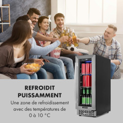 KLARSTEIN Beerlager 56 Réfrigérateur à Boissons, 56 L, 20 Bouteilles, Encastrable, 82 cm de Hauteur, Porte Vitrée à Cadre Inox, 