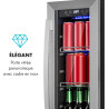 KLARSTEIN Beerlager 56 Réfrigérateur à Boissons, 56 L, 20 Bouteilles, Encastrable, 82 cm de Hauteur, Porte Vitrée à Cadre Inox, 