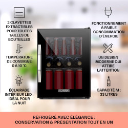 KLARSTEIN Mini Frigo de Chambre et Bureau pour Boisson, Petit Frigo Silencieux, Refrigerateur Mini Bar 33L, Petit Réfrigérateur 