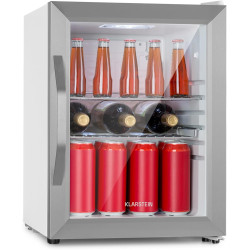 Klarstein Beersafe Réfrigérateur à Boissons 33 L – Mini Frigo avec Porte Vitrée, Argent | Éclairage LED, étagères métalliques am
