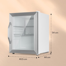 Klarstein Beersafe Réfrigérateur à Boissons 33 L – Mini Frigo avec Porte Vitrée, Argent | Éclairage LED, étagères métalliques am