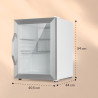 Klarstein Beersafe Réfrigérateur à Boissons 33 L – Mini Frigo avec Porte Vitrée, Argent | Éclairage LED, étagères métalliques am