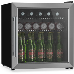 KLARSTEIN Réfrigérateur à boissons LuxeChill 60 L – Réfrigérateur à boissons avec porte vitrée, commande tactile 0-10 °C, 3 clay